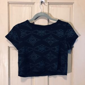 Black geometric crop top